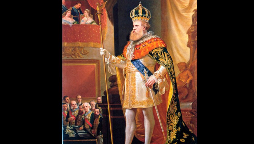Dom Pedro II profere a Fala do Trono em cerimônia que marca o início dos trabalhos anuais do Senado e da Câmara (pintura: Pedro Américo)   