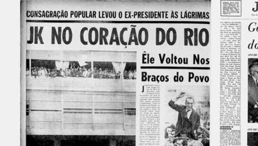 Jornais registram dois: Última Hora festeja o retorno de JK ao Brasil, em 5 de outubro,