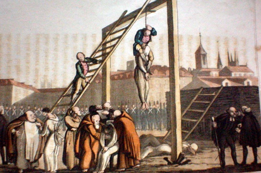 Na execução, algoz subia nos ombros do condenado para acelerar morte