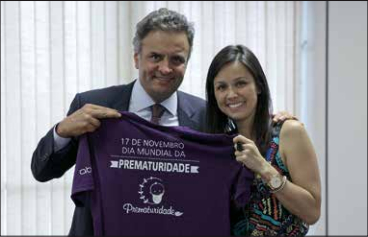 Denise Suguitani, da ONG Prematuridade, apoia as propostas de Aécio Neves. Foto: George Gianni