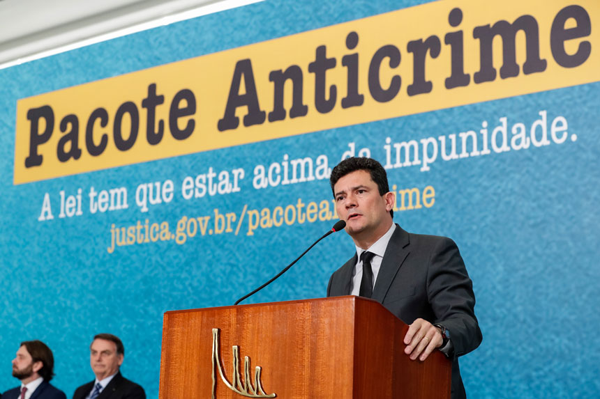 Ministro da Justiça, Sérgio Moro: defesa do Pacote Anticrime como fator crucial para a redução da criminalidade (foto: Alan Santos/PR)
