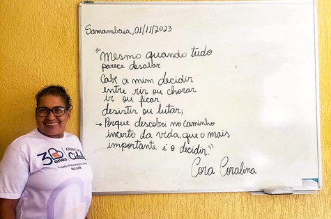 Alfabetizadora do PAC Onilia dos Santos, 60 anos