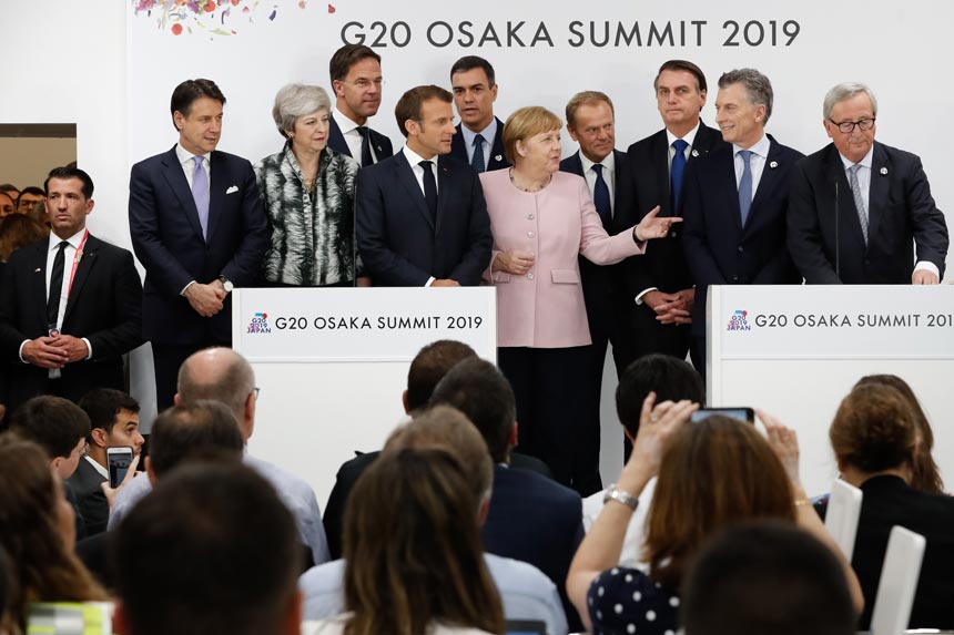 Encontro do G20: líderes do Mercosul e da UE europeia fazem anúncio do acordo entre os blocos comerciais (foto: Alan Santos/PR)