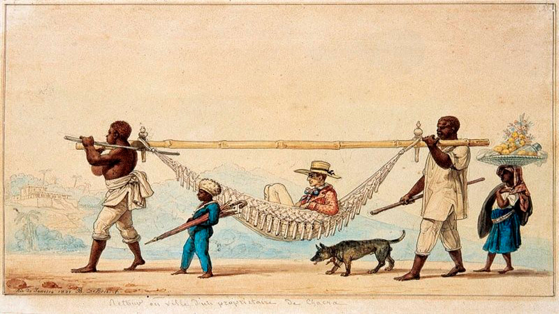 Ilustração de Jean-Baptiste Debret mostra lugares do branco e do negro no Brasil do século 19 (imagem: reprodução)