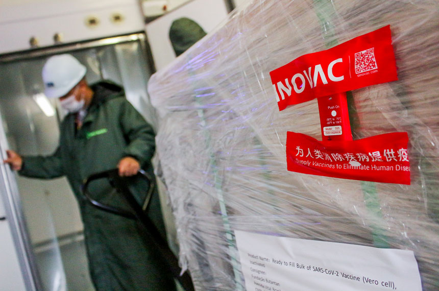 Transportes de doses da vacina CoronaVac produzidas na China (foto: Governo do Estado de São Paulo)
