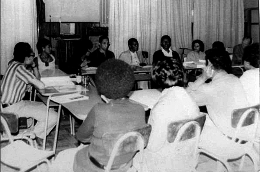 Primeiro ato evocativo ao 20 de Novembro, realizado em 1971 pelo Grupo Palmares, em Porto Alegre (foto: Acervo Oliveira Silveira/Reprodução)