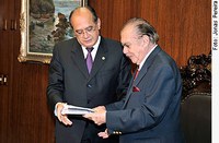 Sarney recebe presidente do STF, Gilmar Mendes