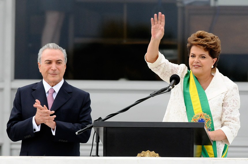 A presidente Dilma Rousseff e o vice Michel Temer tomam posse em 2011