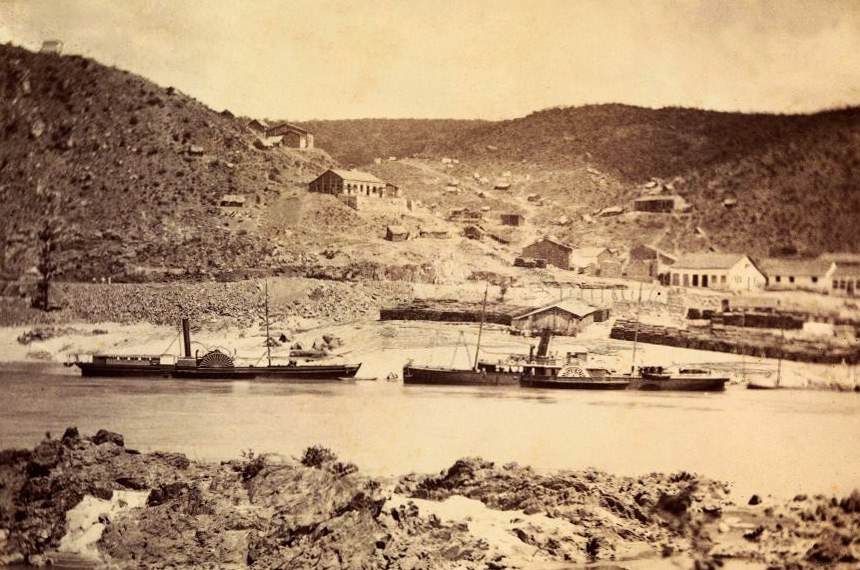 Navios a vapor percorrem o São Francisco, em Alagoas, em 1870: províncias do Império brigaram para receber águas do grande rio