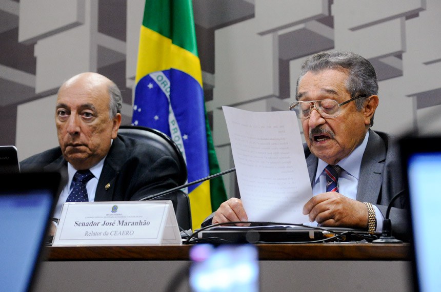 O vice-presidente da Comissão, senador Pedro Chaves e o relator do novo CBA, senador José Maranhão