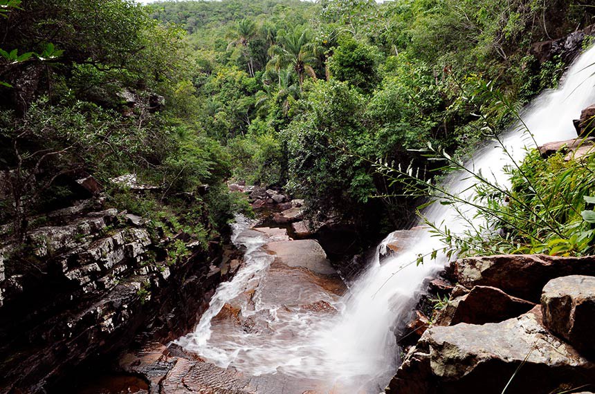 Cachoeira no igarapé Garrancho, na unidade de conservação Parque Nacional da Serra do Pardo (PA) 