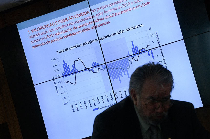 ComissÃ£o de Assuntos EconÃ´micos (CAE) realiza audiÃªncia pÃºblica interativa para debater a regulaÃ§Ã£o do mercado de cÃ¢mbio, os acordos firmados pelo Conselho Administrativo de Defesa EconÃ´mica (Cade) com instituiÃ§Ãµes financeiras envolvidas no âcartel do cÃ¢mbioâ e seus impactos na economia brasileira.  Ã bancada, senador Guaracy Silveira (DC-TO).  Foto: Pedro FranÃ§a/AgÃªncia Senado