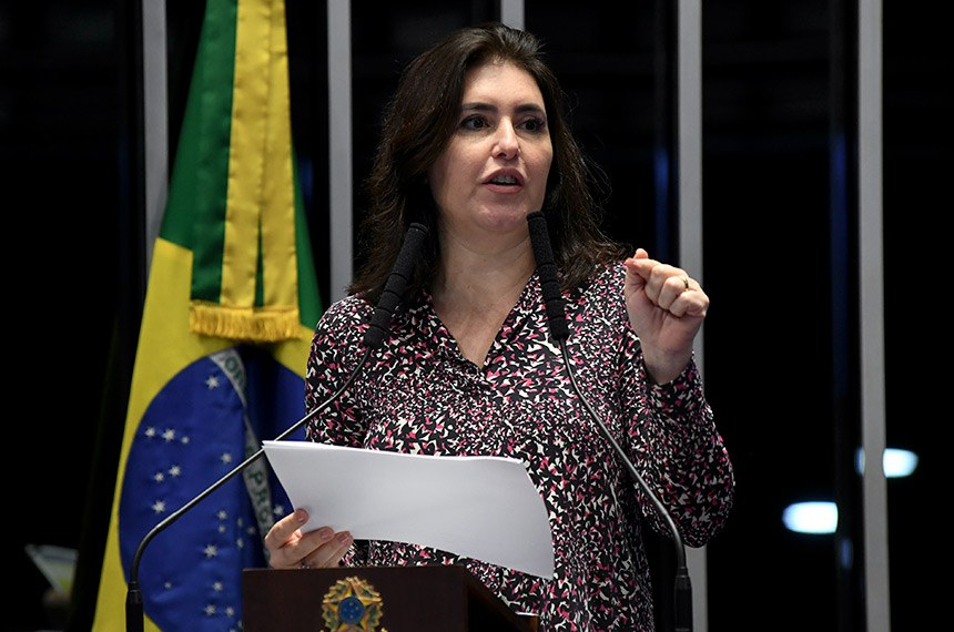 Plenário do Senado Federal durante sessão não deliberativa. Em pronunciamento, à tribuna, senadora Simone Tebet (MDB-MS). Foto: Jefferson Rudy/Agência Senado