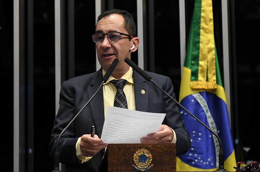 Plenário do Senado Federal durante sessão não deliberativa. Em pronunciamento, à tribuna, senador Jorge Kajuru (PSB-GO). Foto: Jefferson Rudy/Agência Senado