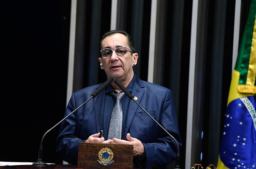 Plenário do Senado Federal durante sessão não deliberativa. Em discurso, à tribuna, senador Jorge Kajuru (PSB-GO). Foto: Edilson Rodrigues/Agência Senado