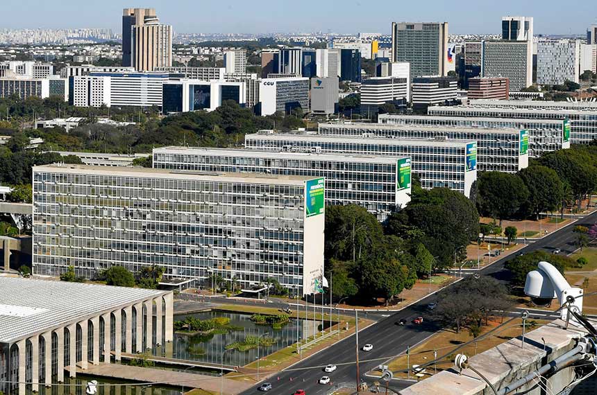 Banco de imagens externas (BIE) - Brasília vista de cima.   Esplanada dos Ministérios - Eixo Monumental.  Foto: Leopoldo Silva/Agência Senado