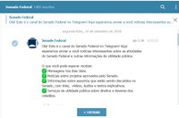 Senado lança canal de informações no aplicativo Telegram