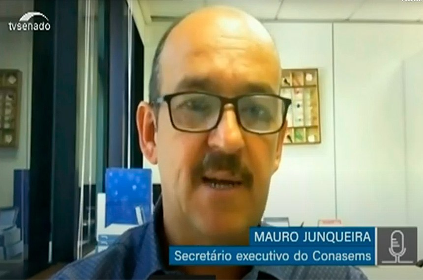 Mauro Junqueira, secretário-executivo do Conasems: municípios já receberam do Ministério da Saúde 88% do previsto para o enfrentamento à pandemia
