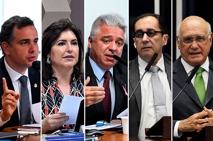 Até a sexta-feira, Rodrigo Pacheco (DEM-MG), Simone Tebet (MDB-MS), Major Olimpio (PSL-SP), Jorge Kajuru (Cidadania-GO) e Lasier Martins (Podemos-RS) haviam anunciado que disputarão a Presidência da Casa