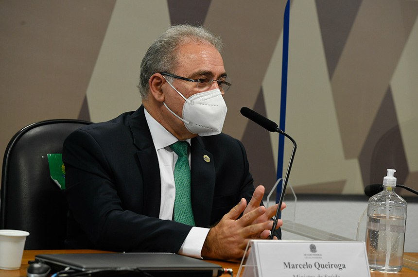 O ministro da Saúde, Marcelo Queiroga, durante audiência na CPI da Pandemia