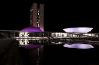 Congresso é iluminado de roxo para lembrar crianças vítimas de agressão