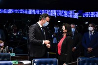 Pacheco e Simone Tebet discutem retomada da Comissão da Violência contra a Mulher