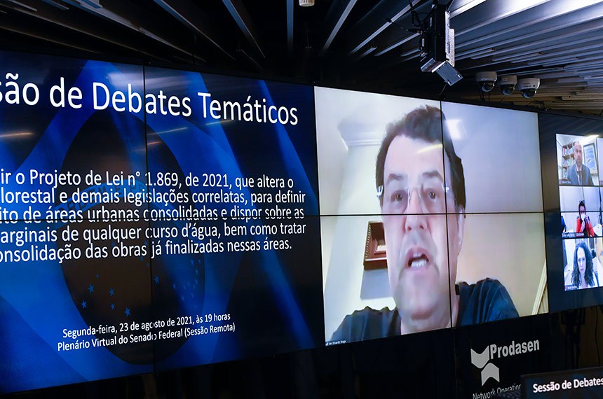 Eduardo Braga (na tela) é o relator de projeto sobre o assunto de autoria de Jorginho Mello