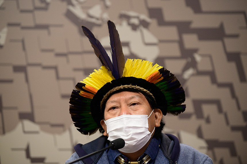 Líder indígena, Davi Kopenawa Yanomami integrou a mesa da reunião