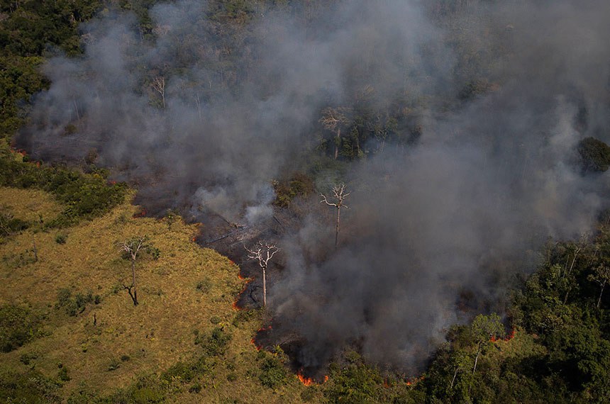 Desmatamento e Queimadas 2020- Imagem aérea de queimada próxima à Flora do Jacundá, em Rondônia  Foto: Bruno Kelly/Amazônia Real