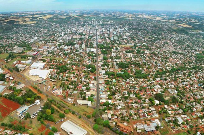 Vista do município de Ijuí (RS), a capital nacional das etnias.  Wikipedia