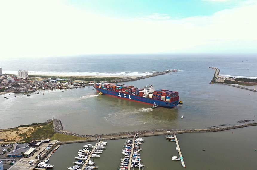 17.06.2020 Complexo Portuário de Itajaí recebe o maior navio em operação na costa brasileira Fotos Secom-Itajaí