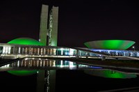 Senado promove o Junho Verde com iluminação especial na cúpula
