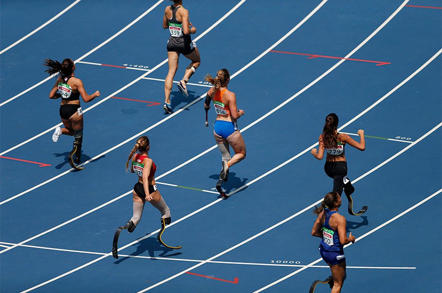  Semifinal dos 100m T44 feminino nos Jogos Paralímpicos Rio 2016.