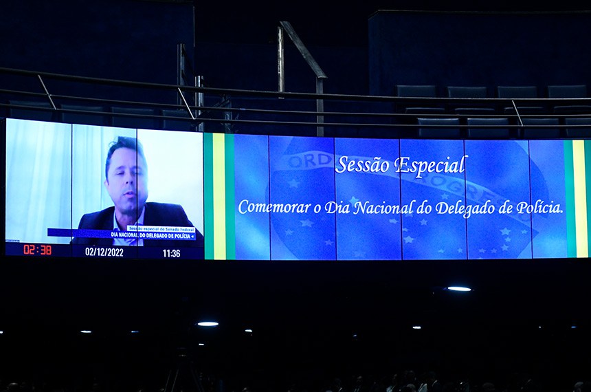 Em pronunciamento, via videoconferência, presidente do Conselho Nacional dos Chefes de Polícia Civil (CONCPC), Mário Demerval Aravechia de Resende.