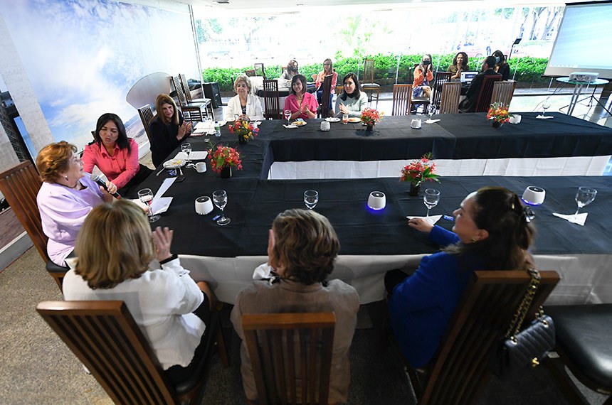 Participam:
senadora eleita, deputada Professora Dorinha Seabra Rezende (União-TO);
líder da Bancada Feminina no Senado Federal, senadora Eliziane Gama (Cidadania-MA);
diretora-geral do Senado Federal, Ilana Trombka;
senadora Zenaide Maia (Pros-RN); 
senadora Maria do Carmo Alves (PP-SE); 
senadora Nilda Gondim (MDB-PB);
senadora Eliane Nogueira (PP-PI).