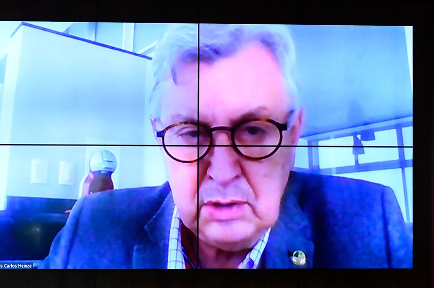 Em pronunciamento via videoconferência, senador Luis Carlos Heinze (PP-RS).