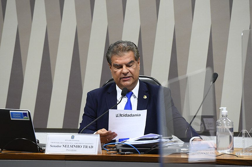 À mesa:
presidente do GPOTCAM, senador Nelsinho Trad (PSD-MS).