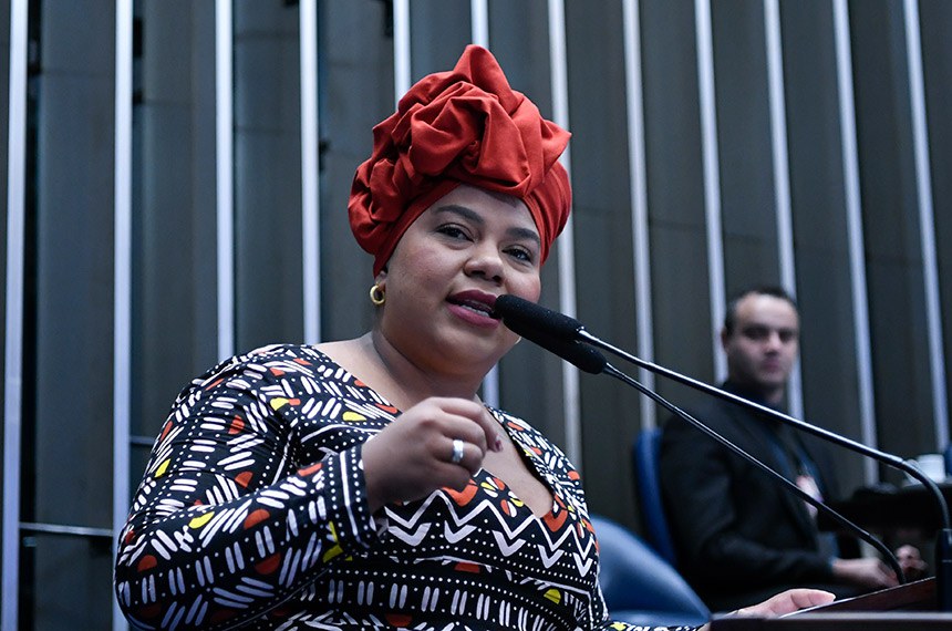 Em discurso, à tribuna deputada federal Dandara (PT-MG).