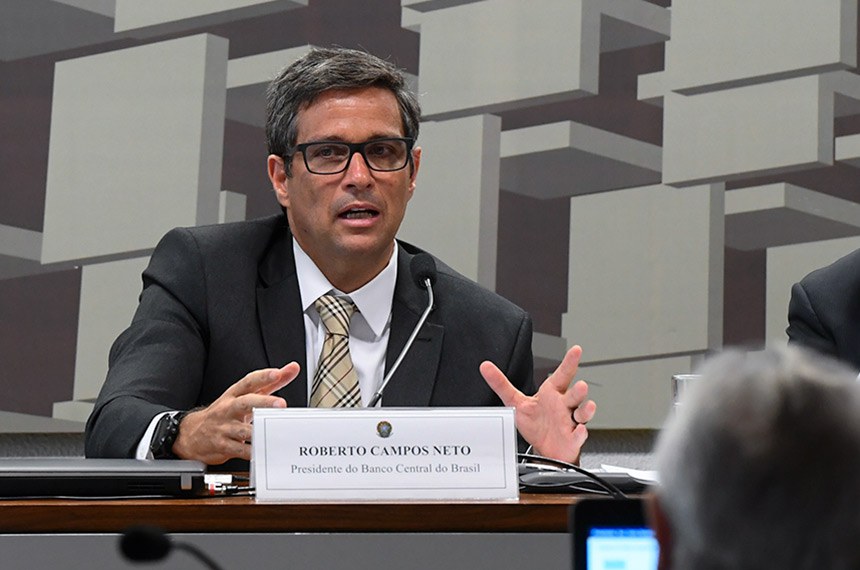 Em pronunciamento, presidente do Banco Central do Brasil (BC), Roberto Campos Neto. 