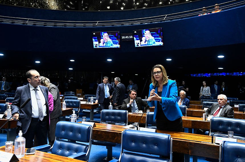 À bancada, em pronunciamento, senadora Leila Barros (PDT-DF).