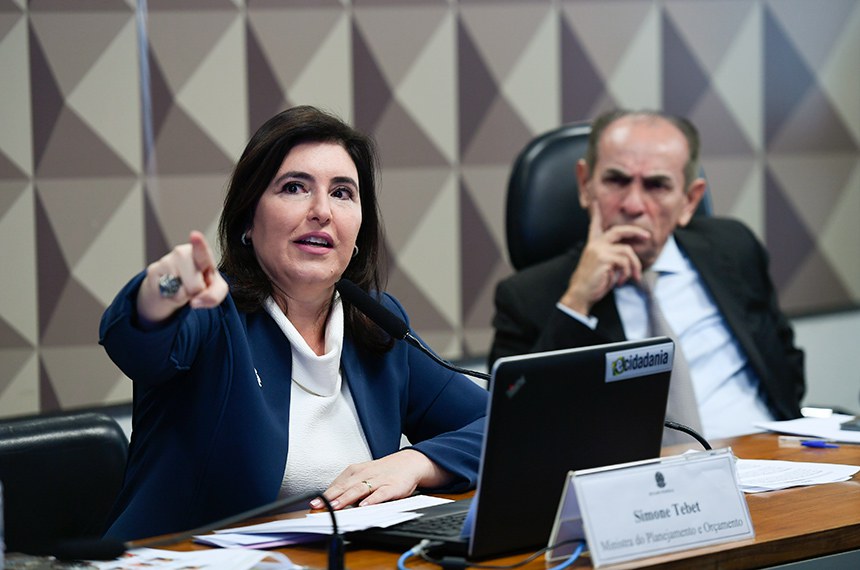 Mesa: 
ministra do Planejamento e Orçamento, Simone Tebet; 
presidente da CDR, senador Marcelo Castro (MDB-PI).