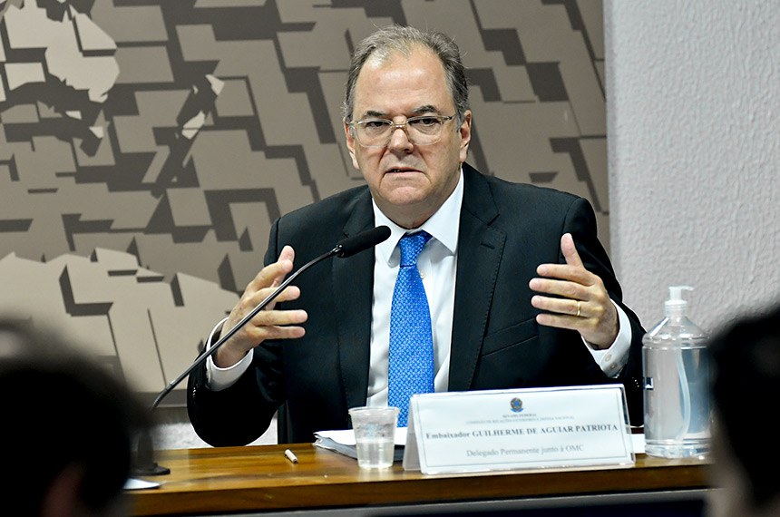 Em pronunciamento, à mesa, indicado para exercer o cargo de delegado permanente do Brasil junto à Organização Mundial do Comércio e a outras organizações econômicas, em Genebra, na Suíça (MSF 19/2023), Guilherme de Aguiar Patriota.