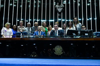 Participam: 
presidente do Senado Federal, senador Rodrigo Pacheco (PSD-MG); 
secretário-geral da Mesa do Senado Federal, Gustavo A. Sabóia Vieira;
senadora Eliziane Gama (PSD-MA); 
senador Chico Rodrigues (PSB-RR);
ministra das Mulheres, Cida Gonçalves;
senadora Jussara Lima (PSD-PI);
enadora Augusta Brito (PT-CE); 
senador Paulo Paim (PT-RS); 
senador Humberto Costa (PT-PE);
senadora Leila Barros (PDT-DF); 
relatora do PL 1085/2023, senadora Teresa Leitão (PT-PE).