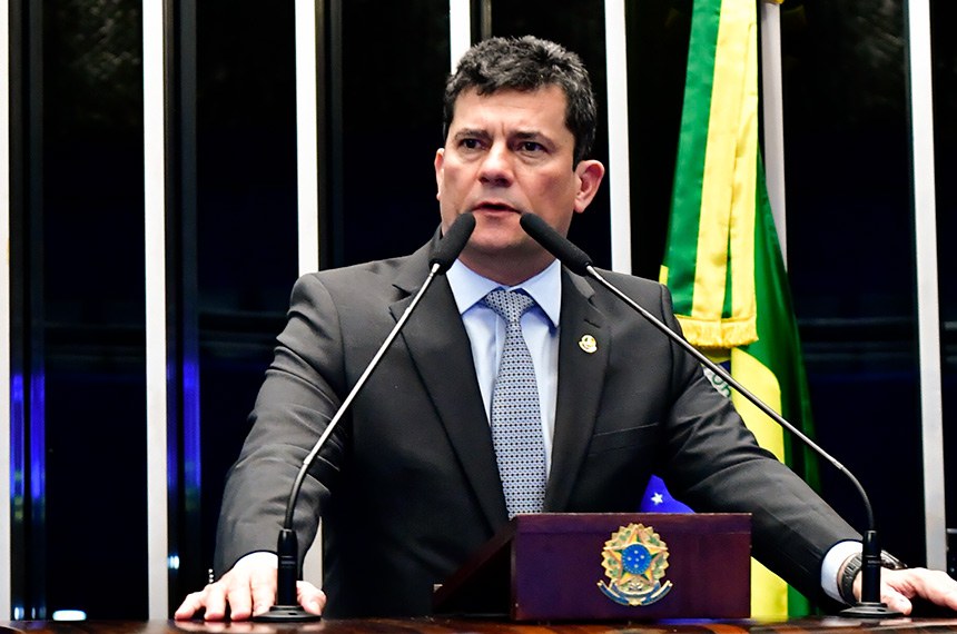 Em discurso, à tribuna, senador Sergio Moro (União-PR). 