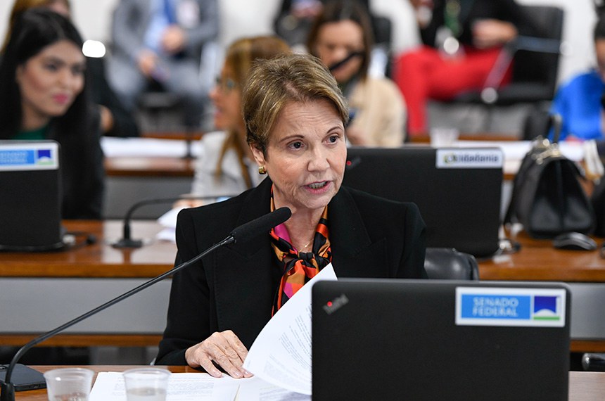 Em pronunciamento, à bancada, relatora do PL 5.516/2020, senadora Tereza Cristina (PP-MS).