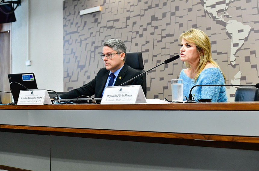 Mesa:
presidente da CMMPV 1.174/2023, senador Alessandro Vieira (MDB-SE);
relatora da CMMPV 1.174/2023, deputada Flávia Morais (PDT-GO).