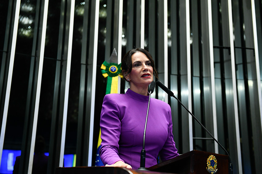 Luíza Brunet, ativista, relatou sua experiência como vítima de violência de gênero - Foto: Roque de Sá/Agência Senado
