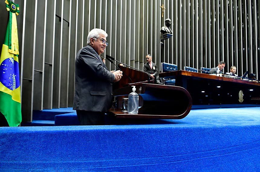 Em discurso, em pronunciamento, senador Astronauta Marcos Pontes (PL-SP).