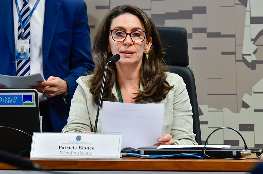 A conselheira Patrícia Blanco, vice-presidente do colegiado - Foto: Waldemir Barreto/Agência Senado