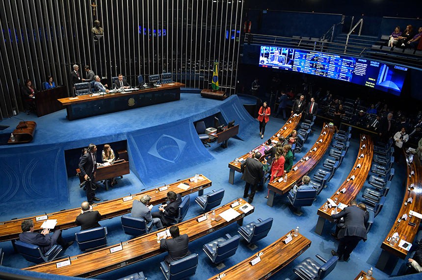 Parlamentares acompanham a sessão.